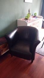 leren fauteuil, Huis en Inrichting, Fauteuils, Ophalen, Gebruikt, 50 tot 75 cm, Leer