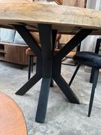Magazijn leegverkoop nieuwe ronde eettafel mangohout matrix, Nieuw, Ophalen of Verzenden, Info@wkhome.nl, Argonweg 20 Amersfoort