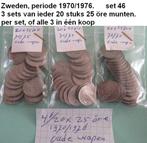 Zweden, sets van 20 stuks 25 öre munten jaren 60/70/80, Ophalen of Verzenden, Overige landen, Setje