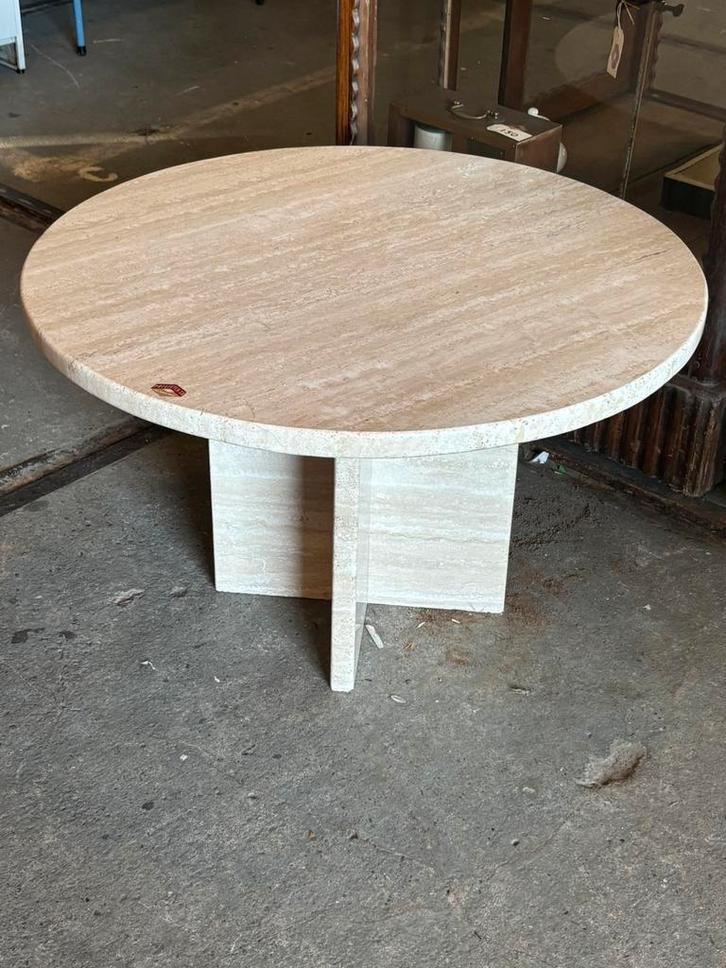 Vintage Travertin salontafel, Huis en Inrichting, Tafels | Salontafels, Zo goed als nieuw, Minder dan 50 cm, 50 tot 100 cm, 50 tot 100 cm
