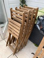 Ikea 4x ASKHOLMEN tuinstoelen + TÄRNÖ tuintafel, Ophalen, Gebruikt, Hout, Inklapbaar