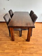 Eiken Eettafel, Huis en Inrichting, Ophalen, Zo goed als nieuw, 4 tot 6 stoelen