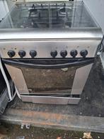 Rvs fornuis elektrische oven 4pit op gas+wokpit gratis bezor, Zo goed als nieuw, Gas, Vrijstaand, 85 tot 90 cm