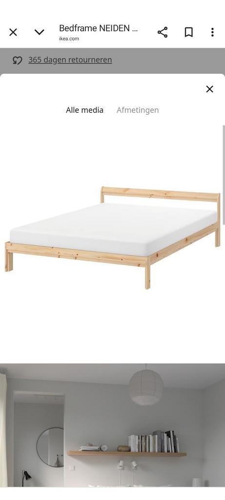 Compleet Ikea bed 140x200cm, Huis en Inrichting, Slaapkamer | Bedden, Gebruikt, Tweepersoons, 140 cm, 200 cm, Hout, Ophalen of Verzenden