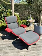 Exclusieve tuinstoel met hochker sunbrella bekleed, Ophalen of Verzenden, Zo goed als nieuw, Aluminium