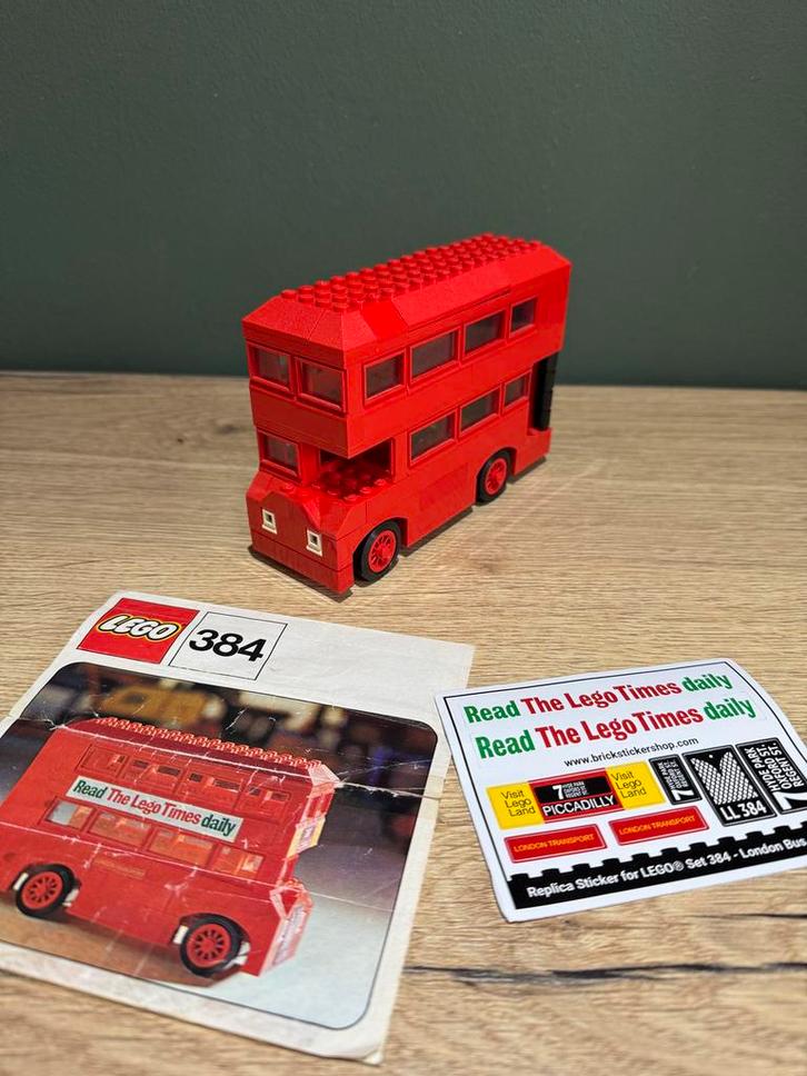 Vintage LEGO 384 Londense Bus, Kinderen en Baby's, Speelgoed | Duplo en Lego, Gebruikt, Lego, Complete set, Ophalen of Verzenden