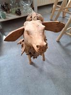 Teakhouten tuinbeeld hert/schaap, Tuin en Terras, Tuinbeelden, Ophalen, Hout, Overige typen
