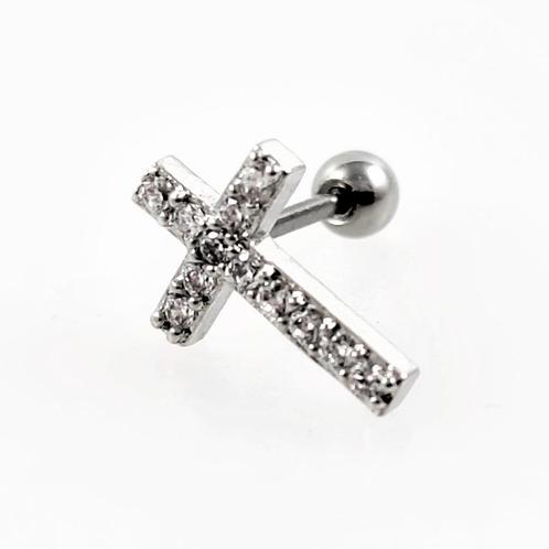 RVS Kruis Oorbel Oor Helix Tragus Kraakbeen Piercing Oorbel, Sieraden, Tassen en Uiterlijk, Oorbellen, Nieuw, Knopjes of Stekers