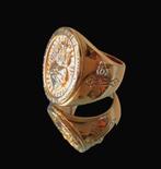 Ring met een brandend hart-70-80% korting., 18 tot 19, Nieuw, Dame of Heer, Goud
