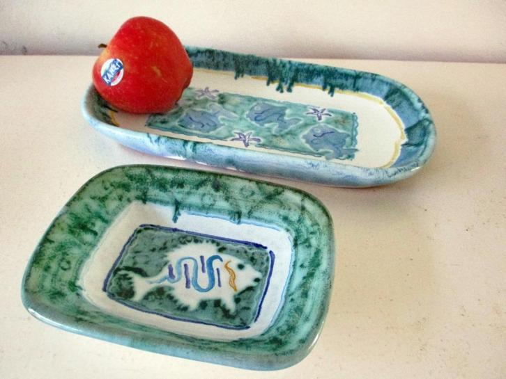 Humbert Pittari Vallauris schalen met vis of vissen schaal, Antiek en Kunst, Antiek | Keramiek en Aardewerk, Ophalen of Verzenden