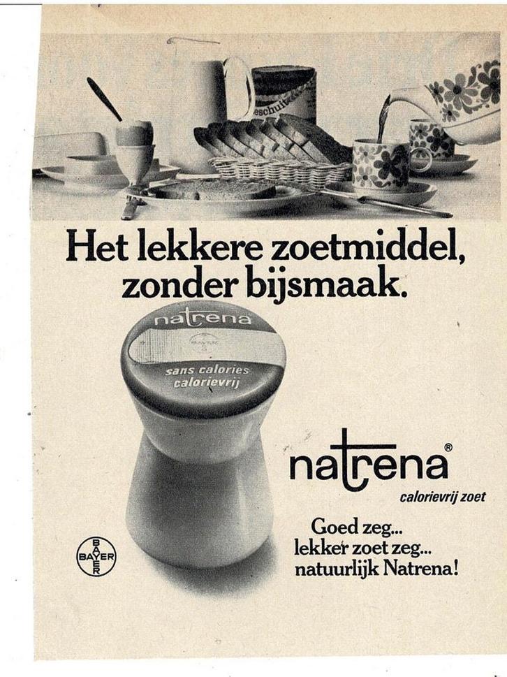 1 Originele NATRENA CALORIEVRIJ ZOET Advertentie 1971, Verzamelen, Merken en Reclamevoorwerpen, Zo goed als nieuw, Overige typen