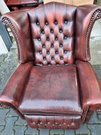 Chesterfield relax fauteuil leer + BEZORGING GRATIS, Huis en Inrichting, Fauteuils, Chesterfield, Gebruikt, Leer, Ophalen of Verzenden