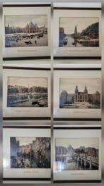 Set ingelijste antieke foto's etsen oud Amsterdam, Antiek en Kunst, Ophalen of Verzenden