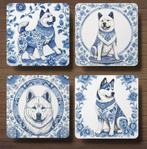 Akita Delfts Blauw onderzetters met houder, Ophalen of Verzenden, Nieuw, Glas of Kopje
