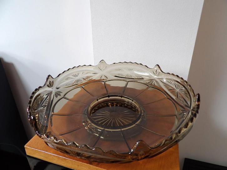 Art Deco grote Fruitschaal Scailmont, Fumee, Antiek en Kunst, Antiek | Glas en Kristal, Ophalen of Verzenden