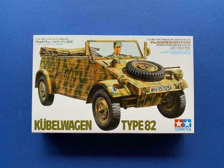 tamiya 35213 German Kubelwagen Type 82 1/35, Hobby en Vrije tijd, Modelbouw | Auto's en Voertuigen, Nieuw, 1:32 tot 1:50, Italeri