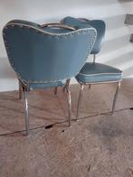 Retro, vintage jaren 50 stoelen., Ophalen, Gebruikt, Blauw, Twee
