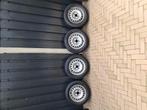 Winterbanden op stalen velg, 2x Continental/2x Hankook, Auto-onderdelen, Banden en Velgen, Ophalen, 14 inch, Gebruikt, Banden en Velgen