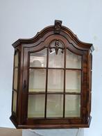 vintage mahonie houten wandvitrinekastje voor aan de muur, Huis en Inrichting, Ophalen, 50 tot 100 cm, Zo goed als nieuw, 150 tot 200 cm