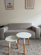 Set van 2 Bijzettafeltjes - Wit & Hout, Ophalen, Minder dan 45 cm, Minder dan 55 cm, Rond