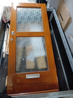 Houten buitendeur met glas, Doe-het-zelf en Verbouw, Deuren en Horren, Ophalen, Gebruikt, 200 tot 215 cm, Glas
