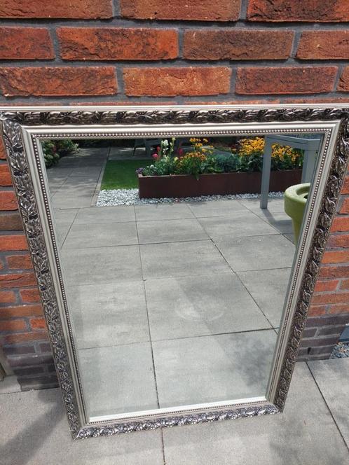 Grote zilveren brocante spiegel, Huis en Inrichting, Woonaccessoires | Spiegels, Zo goed als nieuw, 75 tot 100 cm, Minder dan 100 cm
