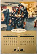 KLM kalender origineel uit 1950., Verzamelen, Luchtvaart en Vliegtuigspotten, Overige typen, Ophalen of Verzenden, Zo goed als nieuw