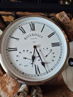 Riverdale klok zilverkleurig 30cm thermometer, hygrometer, Huis en Inrichting, Woonaccessoires | Klokken, Ophalen of Verzenden