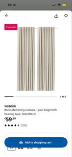 Ikea Verduisterende Gordijnen, Ophalen, 100 tot 150 cm, 200 cm of meer, Beige