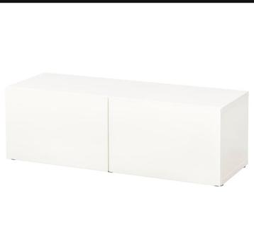 IKEA TV Meubel Wit met Glasplaat beschikbaar voor biedingen