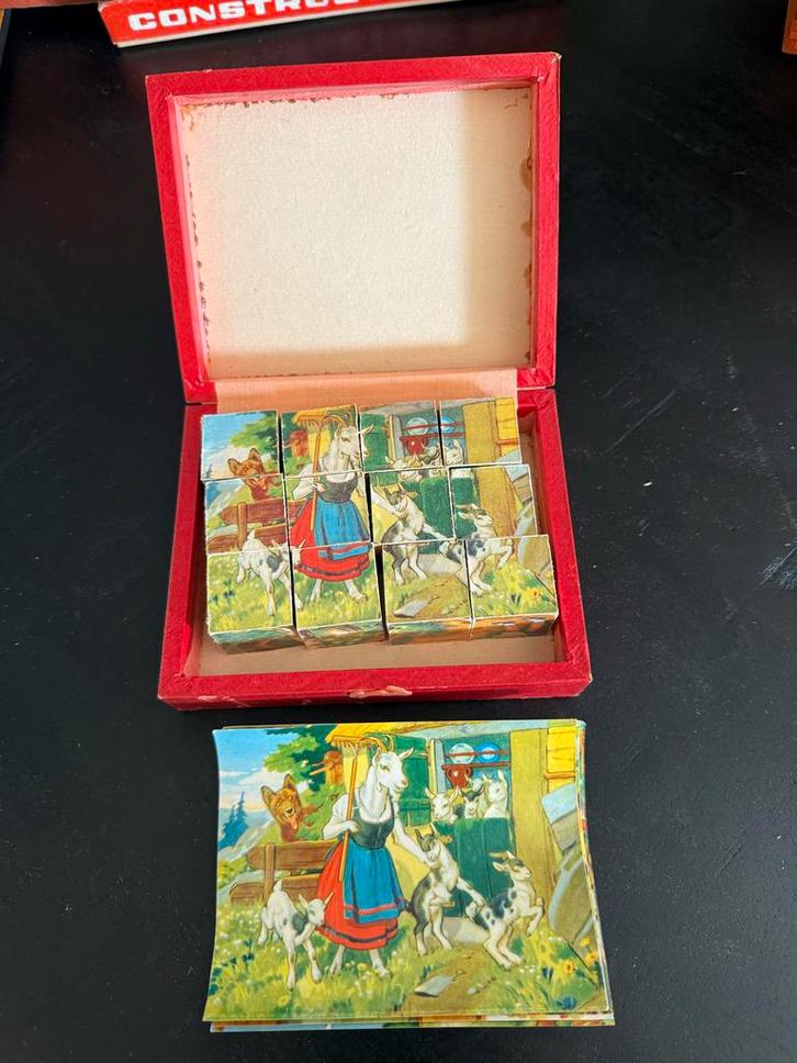 Vintage Blokken Puzzel - Jaren 50, Antiek en Kunst, Antiek | Speelgoed, Ophalen of Verzenden