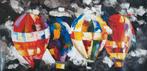 Schilderij kleurrijke luchtballonnen 150 x 80 cm, Ophalen of Verzenden