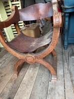 Ridderstoel,  oud,vintage, Huis en Inrichting, Stoelen, Gebruikt, Bruin, Hout, Ophalen of Verzenden