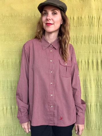 Vintage overhemd / blouse / shirt - rood - geruit 42/XL beschikbaar voor biedingen