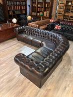 Chesterfield Hoekbank - Diep Donkerbruin leer - 6 Persoons