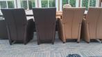 6 nette eetkamer stoelen op wieltjes, Huis en Inrichting, Stoelen, Ophalen, Gebruikt, Bruin, Vijf, Zes of meer stoelen