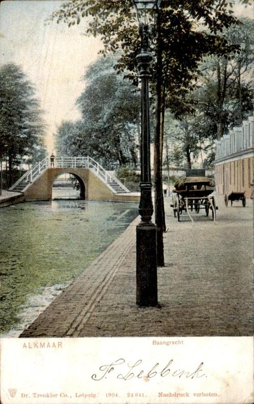 alkmaar . baangracht, Verzamelen, Ansichtkaarten | Nederland, Gelopen, Noord-Holland, Voor 1920, Verzenden