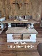 Landelijke Brocante Salontafel Amanda € 449.-, Huis en Inrichting, Tafels | Salontafels, 100 tot 150 cm, Zo goed als nieuw, Minder dan 50 cm