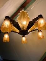 Prachtige antieke, bronzen, art deco lamp ca. 1930, Ophalen of Verzenden, Zo goed als nieuw