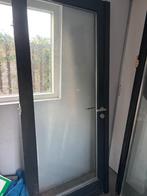 Te koop: hardhouten openslaande deuren, Doe-het-zelf en Verbouw, Deuren en Horren, Ophalen, Glas, 120 cm of meer, 200 tot 215 cm