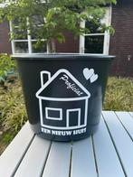Emmer met tekst ‘nieuw huis’, Ophalen of Verzenden, Nieuw, Kunststof, Met handgreep