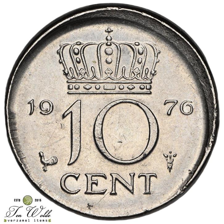 Nederland 10 Cent 1976 misslag., Postzegels en Munten, Munten | Nederland, Losse munt, 10 cent, Koningin Juliana, Ophalen of Verzenden