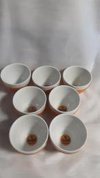 CHOCOMEL mokken, oranje rubberen band, 7 stuks, Overige materialen, Ophalen of Verzenden, Zo goed als nieuw, Overige stijlen