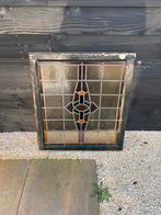 Glas in lood raam antiek, Doe-het-zelf en Verbouw, Glas en Ramen, Ophalen, Zo goed als nieuw, Minder dan 80 cm, Glas in lood