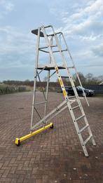 Zarges bordertrap 2.10 meter sta hoogte verrijdbaar, Gebruikt, Trap, Ophalen of Verzenden, Opvouwbaar of Inschuifbaar