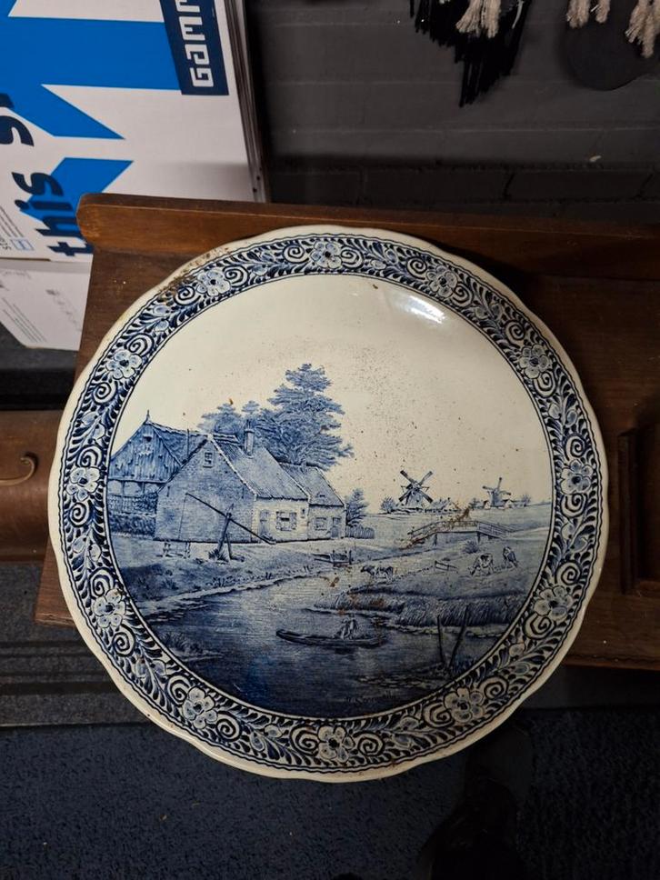 Delfts Blauw Wandbord met Molen, Antiek en Kunst, Antiek | Wandborden en Tegels, Ophalen of Verzenden