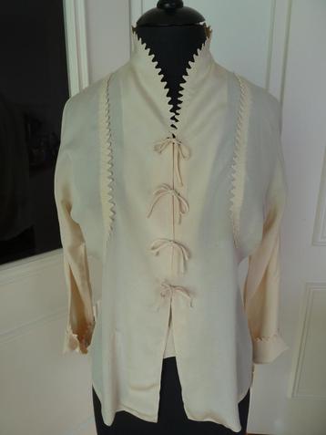 Antieke melkwitte zuiver zijden blouse ca. 1930, perf. staat beschikbaar voor biedingen