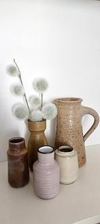 Vintage Vazen Set - Beige Tinten, Huis en Inrichting, Gebruikt, Overige kleuren, Aardewerk of Porselein, Ophalen of Verzenden
