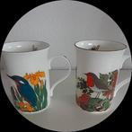 Engels Porselein Bekers - IJsvogel & Roodborstje, Huis en Inrichting, Keuken | Servies, Ophalen of Verzenden, Zo goed als nieuw