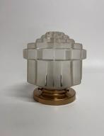 Skyscraper plafonnière vintage Art Deco getrapte kap mat, Ophalen of Verzenden